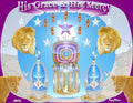 His Grace and Mercy inspirational art print featuring angels, doves, and the glowing presence of Jesus Christ