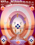 His Kindness inspirational art print featuring praying hands in a glowing arch, roses, angels, doves, and the cross of Christ