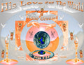His Love For The World None Greater Gold Edition art print featuring the touch of creation, the earth, Jesus, angels, doves, and gold candlesticks